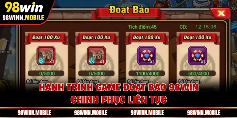 Hành trình game đoạt bảo 98WIN chinh phục liên tục