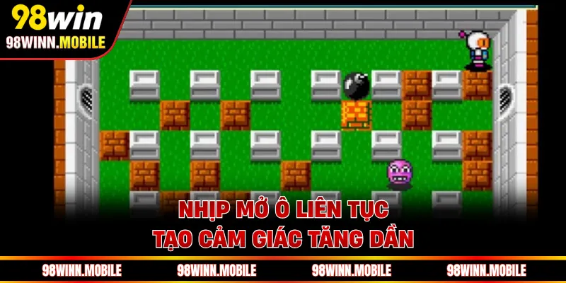 Nhịp mở ô liên tục tạo cảm giác tăng dần